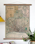 Detroit Vintage Map Scroll