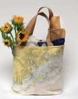 Norwalk, CT Nautical Chart Tote