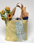 Pawtuxet Village, RI Vintage Nautical Chart Tote