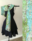 Lake Champlain Topographical Map Scarf