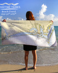 Bogue Banks, NC Nautical Chart Quick Dry Towel