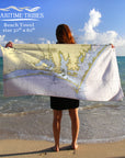 Beaufort, NC Nautical Chart Quick Dry Towel