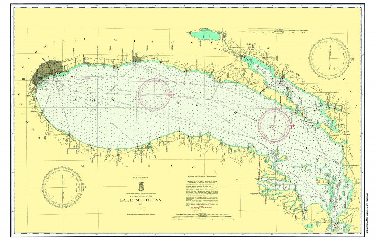 Lake Huron Chart Placemats, set of 4