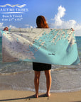 Casco Bay  ME Modern Wave 55x48 (Name drops) Quick Dry Towel