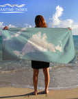 Martha's Vineyard Sea Glass Map Quick Dry Towel