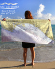 San Pedro Bay - Channel, CA Nautical Chart Quick Dry Towel