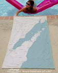 Green Bay, WI Sea Glass Map Quick Dry Towel