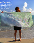 Crystal River, Florida Topo Map Quick Dry Towel
