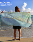 Destin Area Topo Map (seaside, fl) Quick Dry Towel