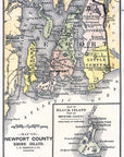 Newport County Antique Map