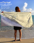 Newport Beach, CA Nautical Chart Quick Dry Towel