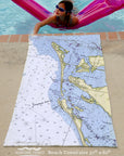 Anna Maria Island Nautical Chart Towel Quick Dry Towel