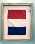 "T" Nautical Flag in Glass-Free Shadow Box Frame