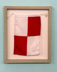 "U" Nautical Flag in Glass-Free Shadow Box Frame