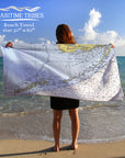 Florida Keys, FL - Nautical Chart Towel Quick Dry Towel