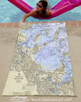 Marina Bay, Quincy  MA Nautical chart Quick Dry Towel