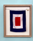 "W" Nautical Flag in Glass-Free Shadow Box Frame