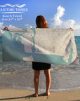 Pascagoula, MS Sea Glass Map Towel Quick Dry Towel
