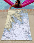 Marion, MA Nautical Chart Quick Dry Towel