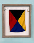 "Z" Nautical Flag in Glass-Free Shadow Box Frame