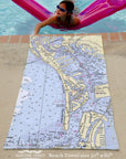 Pass-a-Grille Florida Nautical Chart Quick Dry Towel