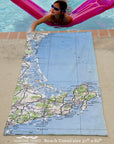 Gloucester, Cape Ann, MA vintage Topo Map Quick Dry Towel