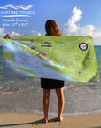 Ocean Springs, MS Illustrated Map Quick Dry Towel