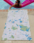 Lynnfield MA Hometown Map Quick Dry Towel