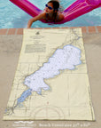 Mullett Lake Nautical Chart Quick Dry Towel