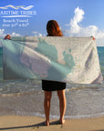 Tampa / Clearwater Sea Glass Style Map Quick Dry Towel