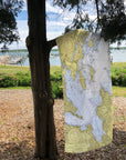 City Island w/ Pelham, NY Nautical Chart Quick Dry Towel