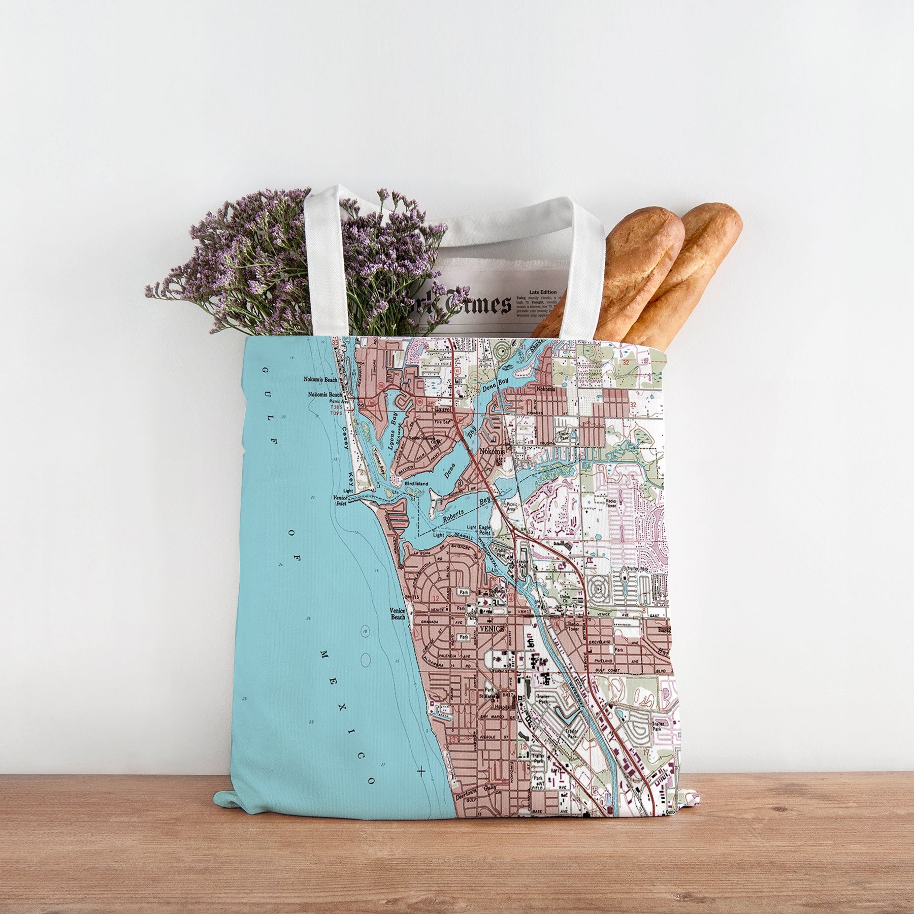 Venice, FL Topo Map Tote