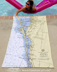 Siesta Key, FL Nautical Chart Quick Dry Towel