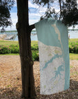 Sandy Hook to Long Branch, NJ Sea Glass Map Quick Dry Towel