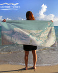 Amelia Island Sea Glass Map Quick Dry Towel