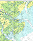 Savannah, GA & Wassaw Sound Nautical Chart Scroll