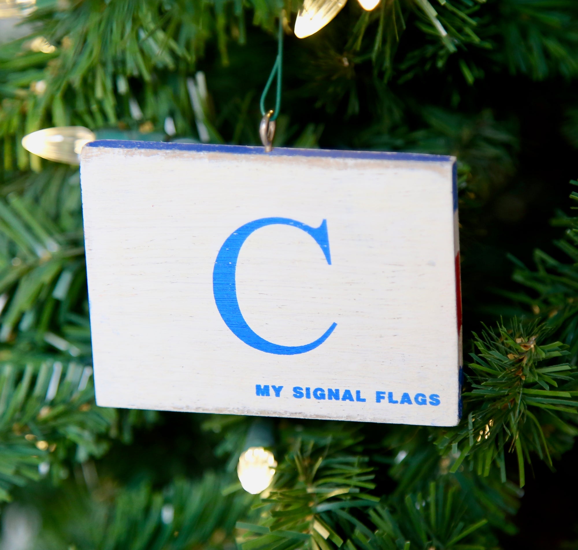 "C" Flag Vintage Ornament - mysignalflags