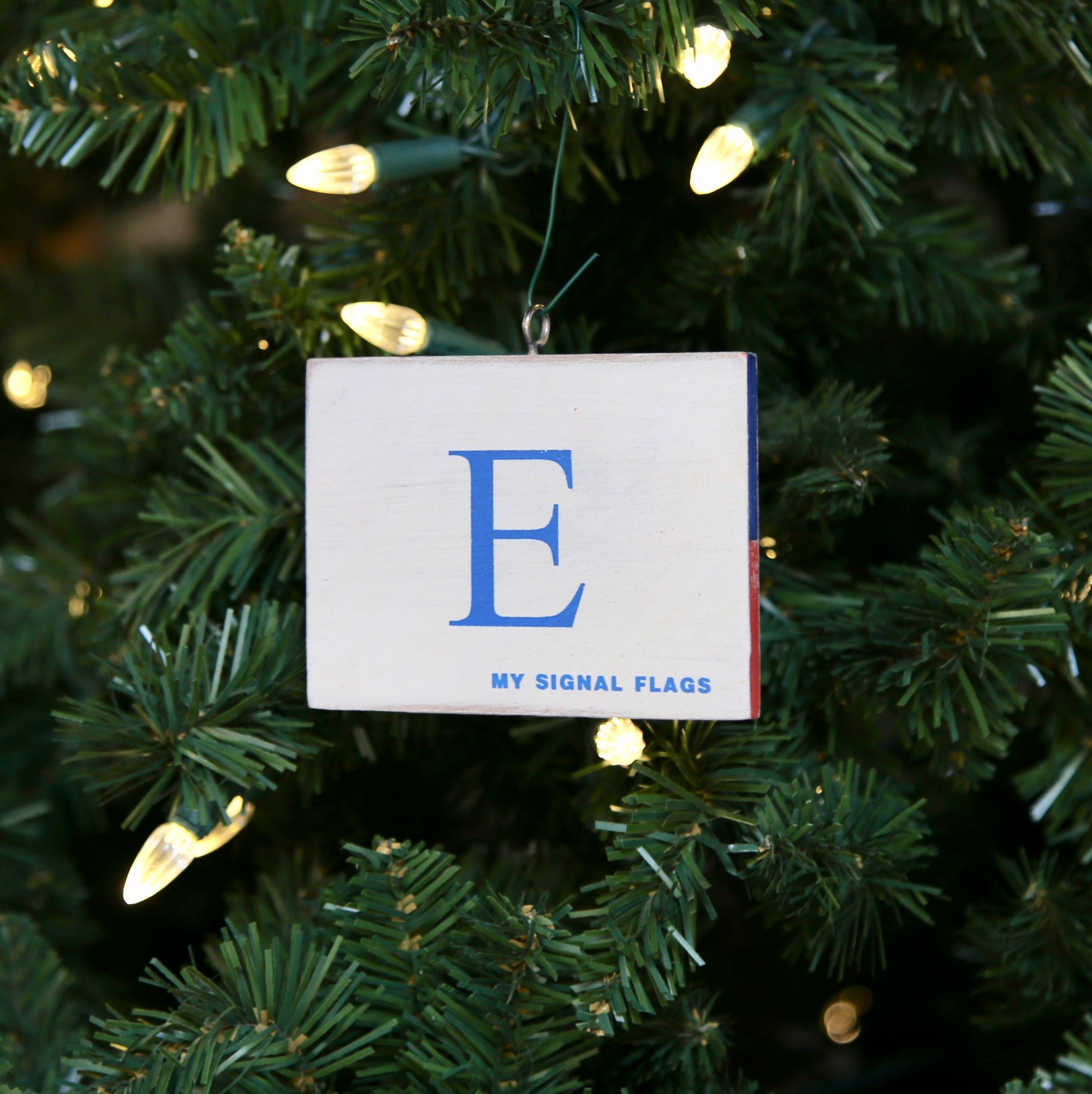 &quot;E&quot; Flag Vintage Ornament - mysignalflags