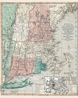 New England Vintage Map, earth tones Scroll