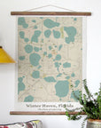 Winter Haven, FL Sea Glass Map Scroll