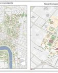 Harvard Current (Mod) Campus Map Placemats, set of 4