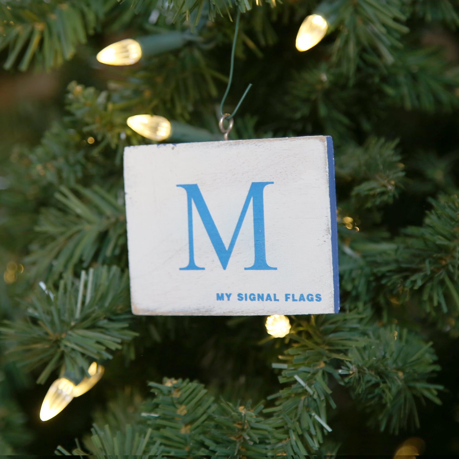 &quot;M&quot; Flag Vintage Ornament - mysignalflags