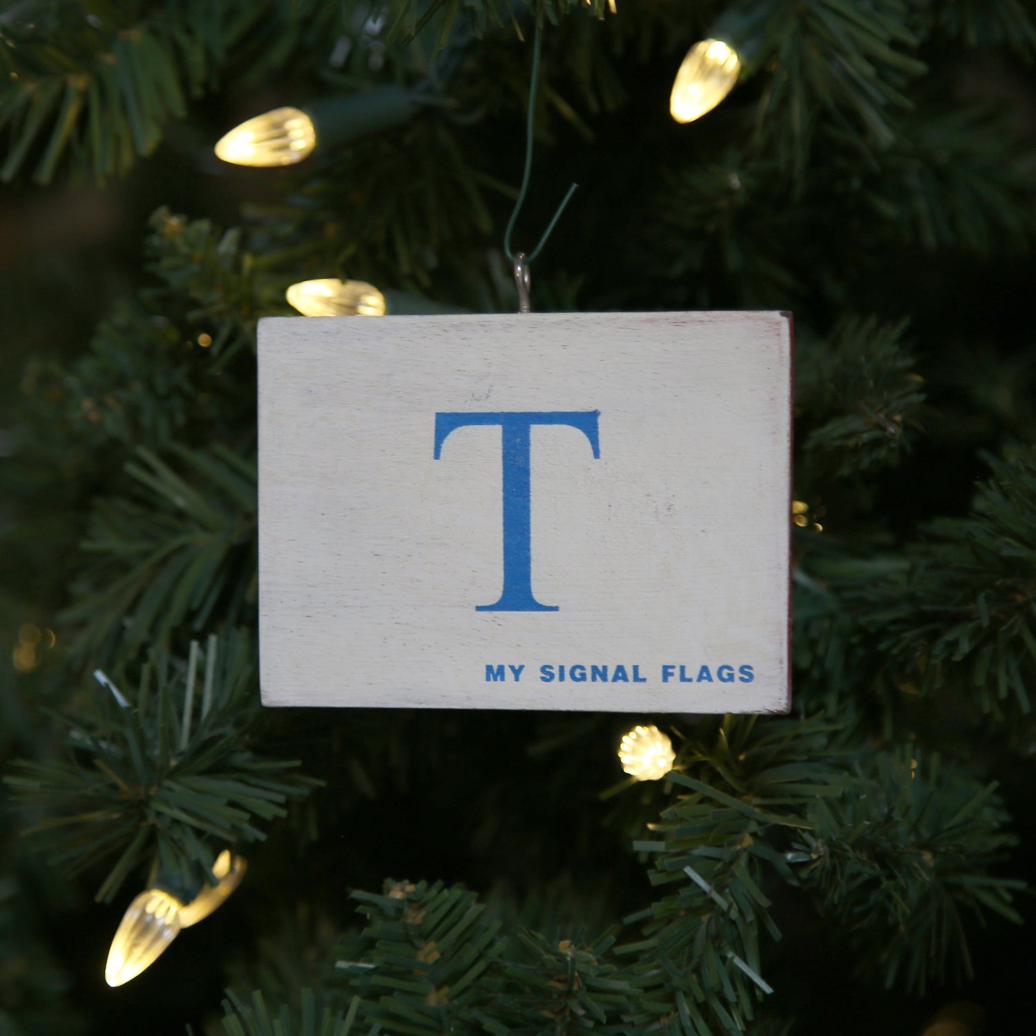 &quot;T&quot; Flag Vintage Ornament - mysignalflags