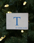 "T" Flag Vintage Ornament - mysignalflags