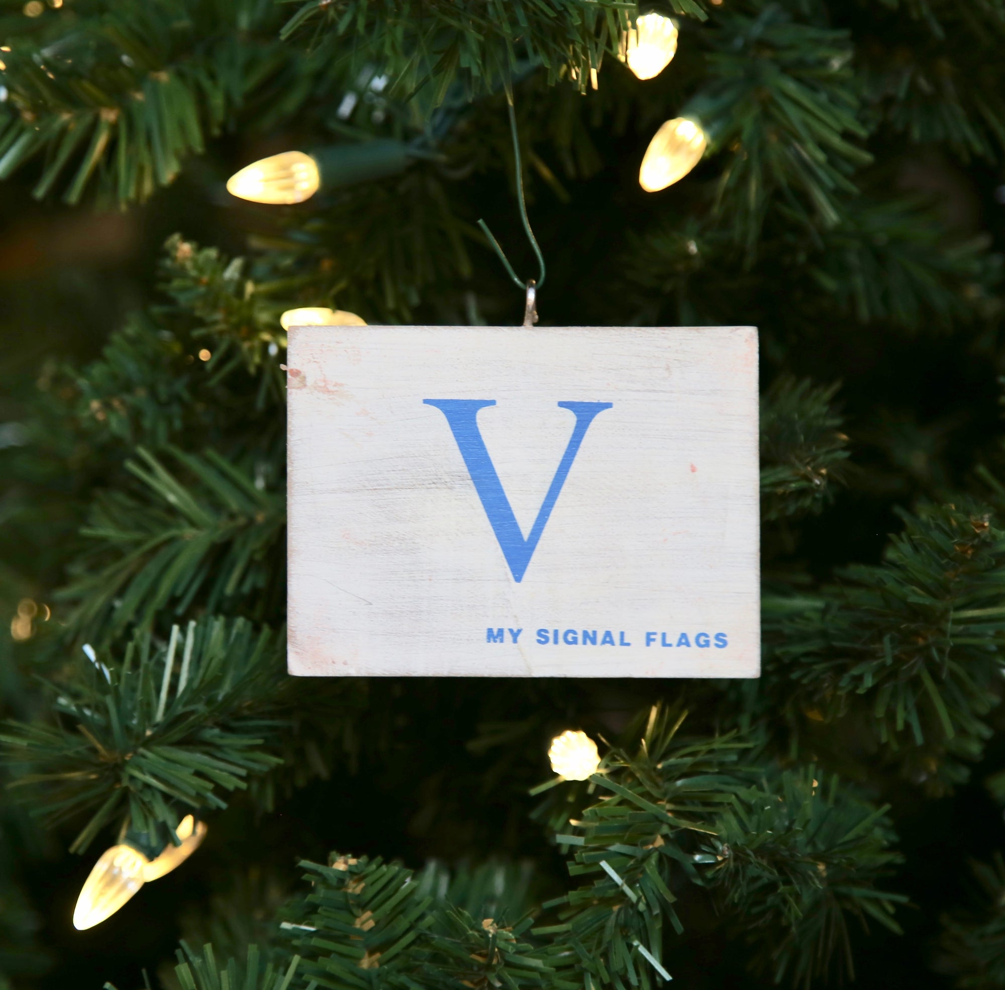 &quot;V&quot; Flag Vintage Ornament - mysignalflags