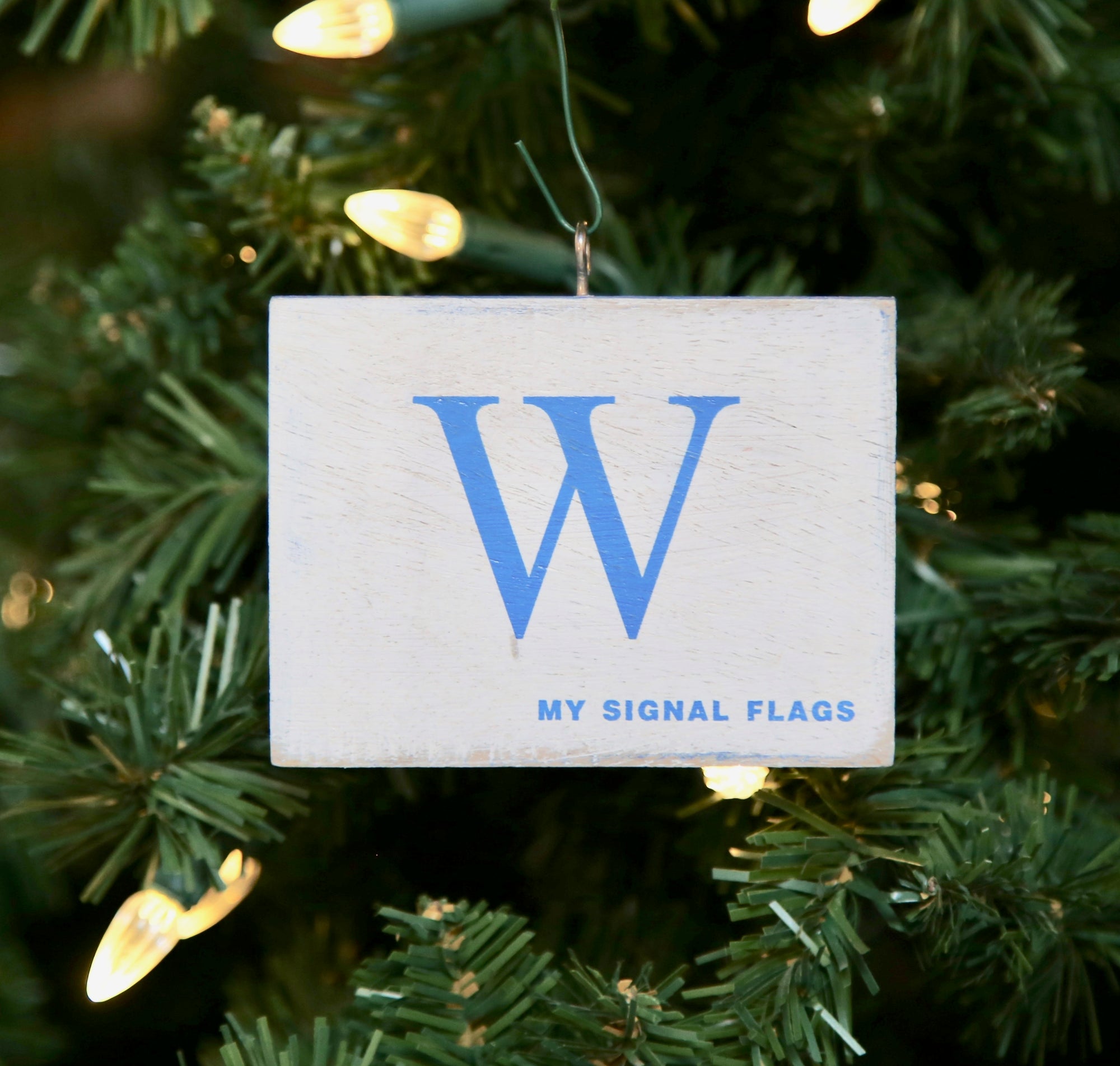 &quot;W&quot; Flag Vintage Ornament - mysignalflags