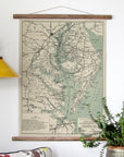 Chesapeake Bay, MD VA Transportation Lines Antique Map Scroll