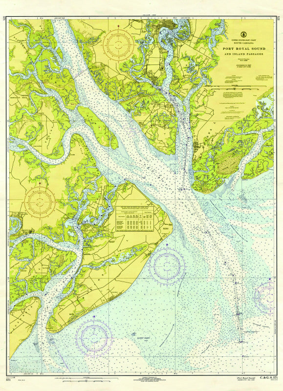 Hilton Head (Port Royal Sound) 1968 Chart Scroll