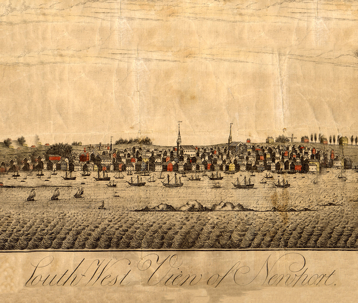 Newport Historical Society&#39;s Southwest View Map Scroll