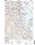 Boston MA, Modern Topo Map Scroll